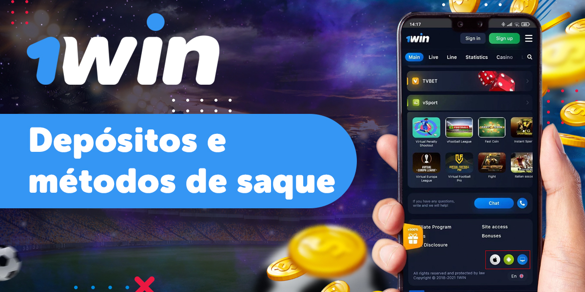 Formas de pagamento, valores e taxas para dep&oacute;sitos e saques em 1win app  