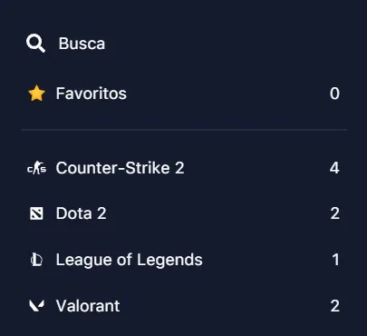 Escolha de uma modalidade de esporte cibernético
