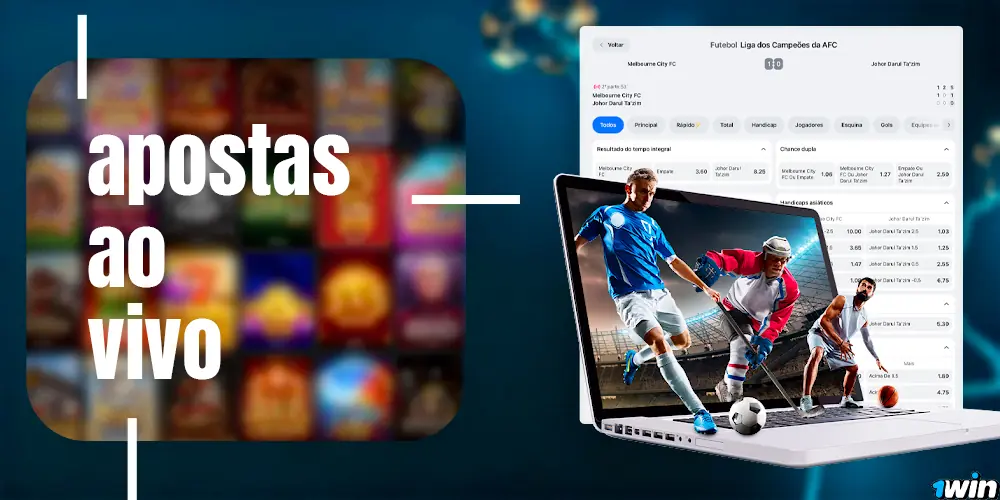 Tela de apostas ao vivo com odds variando