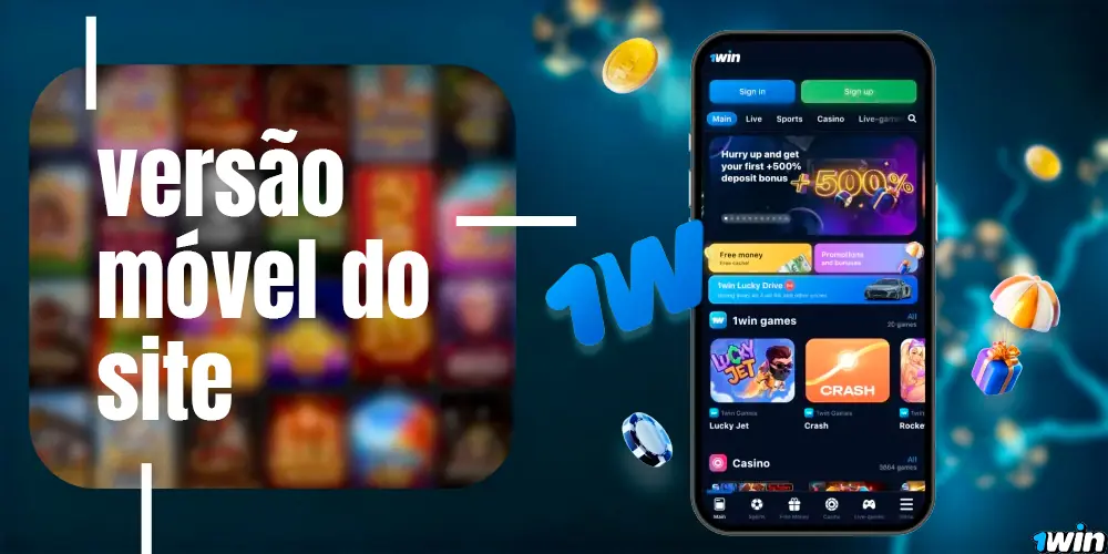 Interface móvel do site com slip fixo