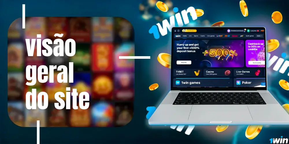 Interface do site com navegação direta